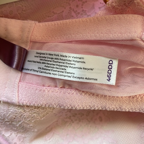 Adore Me Bonnie Pink Floral Mesh Lace Contour Balconette Underwire Plus Size Bra - Picture 10 of 11